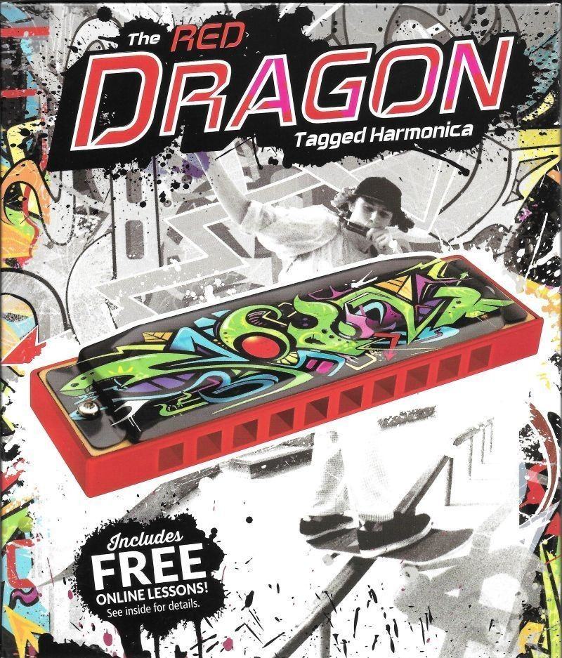 Hohner Model 145RDBX - "Tagged" Red Dragon Diatonic Harmonica in Key of G