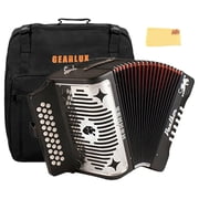 Hohner Panther Diatonic Accordion - Keys G/C/F Bundle with Gig Bag and Austin Bazaar Polishing Cloth