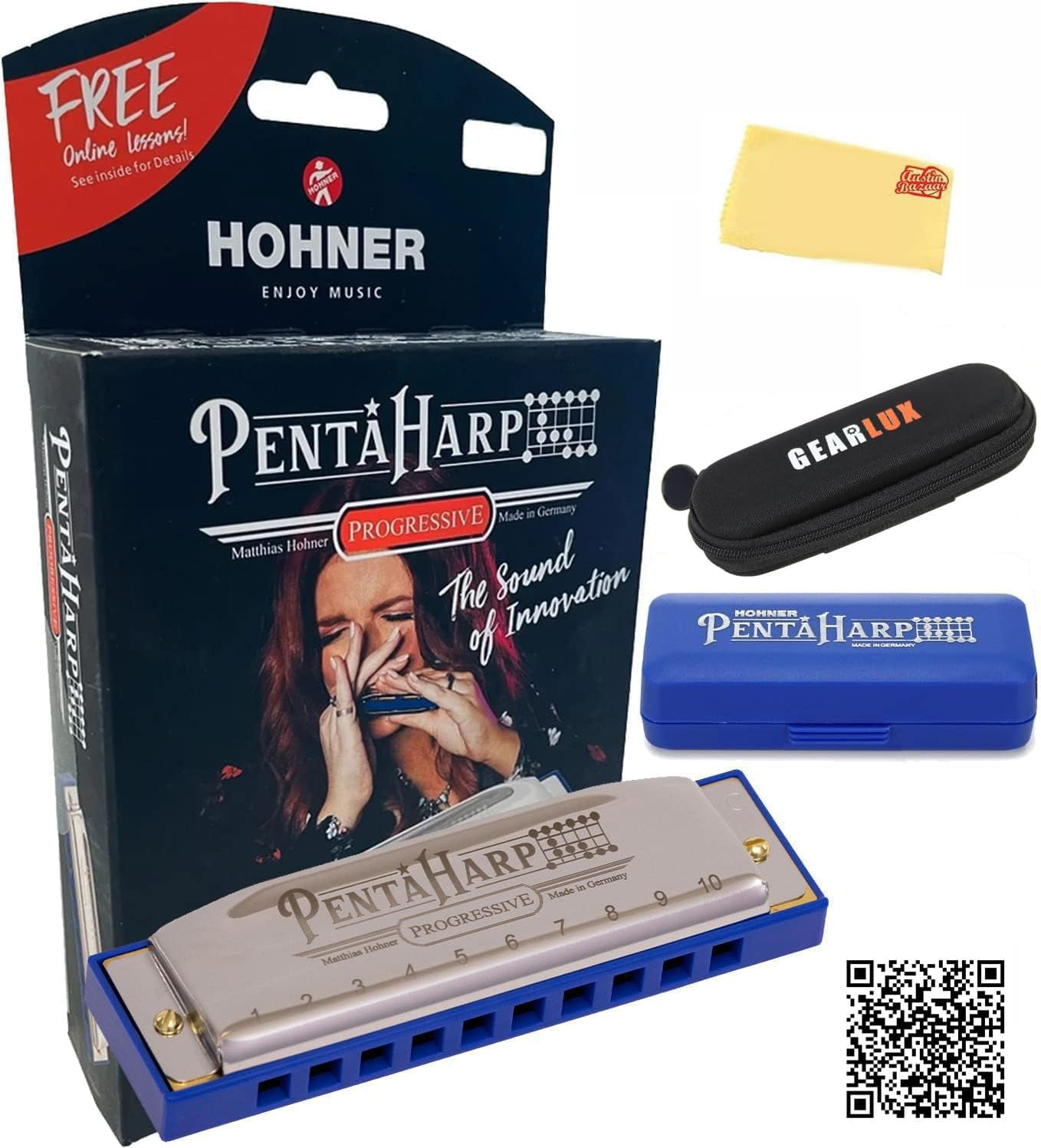 Hohner PentaHarp Harmonica - Key of G Minor w/ Zip Case