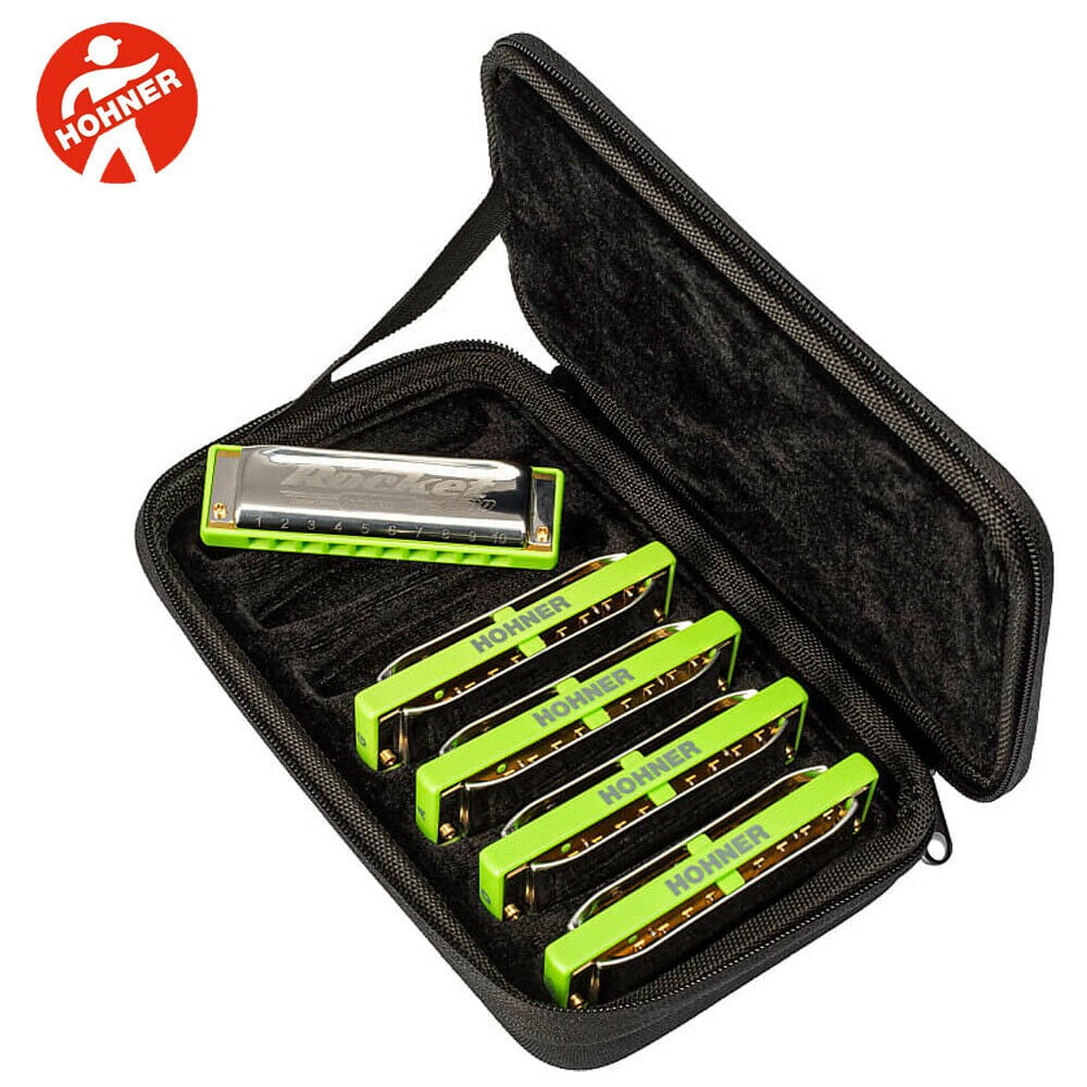 Hohner Rocket Amp Harp Harmonica Pro Pack, Keys of C, G, A, D, Bb #M20155XP