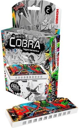Hohner White Cobra Tagged Harmonica Key of A