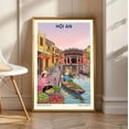 thumbnail image 1 of Hoi An Riverside Art Print: Vibrant Vietnamese Scene, Unframed Canvas Size 12x18, 1 of 4