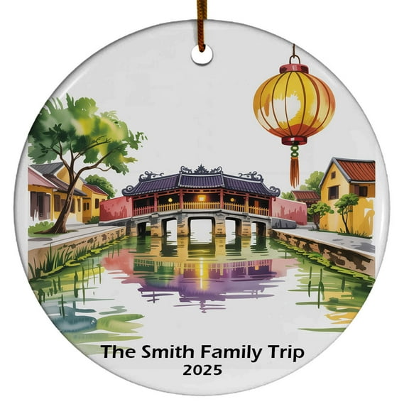 Hoi An Vietnam Ancient Town Lanterns Christmas Ornament, Collection of City Travel Souvenirs for Family and Friends, Christmas Tree Ornament City Travel, Trips of The Year