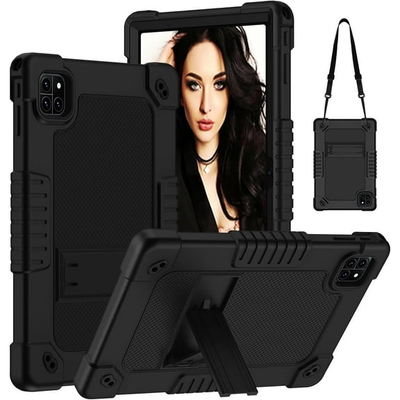 Hoibon Compatible with Callsky-Tab Cpad 10 / Callsky-Tab Ctab 10 10.1 inch Tablet Case Kids Shockproof Cover with Kickstand Shoulder Strap for Callsky-Tab Model Cpad 10 Ctab 10 - Black