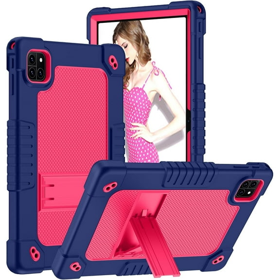 Hoibon Compatible with Callsky-Tab Cpad 10 / Callsky-Tab Ctab 10 10.1 inch Tablet Case Kids Shockproof Cover with Kickstand Shoulder Strap for Callsky-Tab Model Cpad 10 Ctab 10 - NavyPink