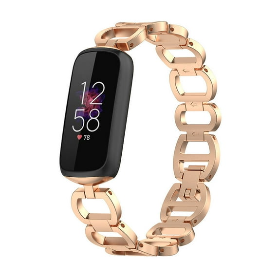Hoibon Compatible for Luxe / Special Edition Bands Women Girls Metal Replacement Chain Bracelet Wristband Strap Classy Dressy for Luxe Special Edition Fitness Wellness Tracker Accessories - Rose Gold