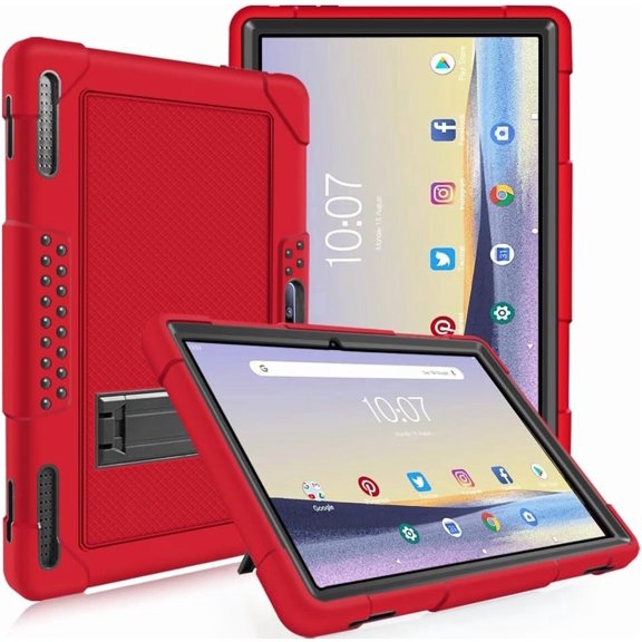Hoibon Compatible with Pritom M10 10.1 inch Heavy Duty Hybrid Kids Friendly Protective Case for Pritom M10,QuntiCO Y10,Voger Priorpad X100,Digiland Tablet DL1036,Gateway 10.1 HD Tablet (RedBlack)