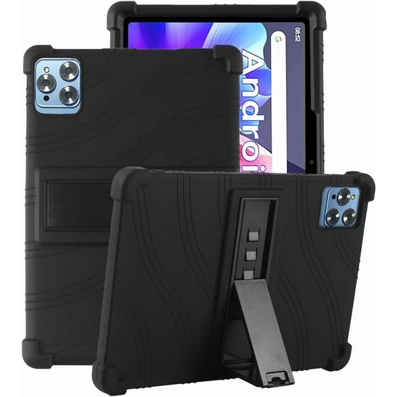 Hoibon For KADYBE ANTEMPER D115/YOSAVlOR YQCP20 Tablet/Vortex TAB10/DOOGEE T10 T10S T10 Pro/TOOTON/For kimlok 2024 10.1 inch Case with [Kickstand] [Case for Kids Kids Friendly] Silicone Case - Black