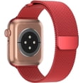 thumbnail image 1 of Hoibon Mesh Metal Bands Compatible with Apple Watch Band 38mm 40mm 41mm 42mm 44mm 45mm 49mm, Stainless Steel Magnetic Loop Strap for iWatch Ultra/2 Series 9/8/SE/7/6/5/4/3/2/1 - 38 40 41mm,Red, 1 of 3