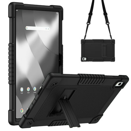 Hoibon Onn 12.1 Tablet Pro 2024 Case Heavy Duty Protective Case with Kickstand Shoulder Strap Kids Friendly Shell Case Fit for Walmart Onn Tablet Pro 12.1 inch (2024 Model: 100146663) - Black