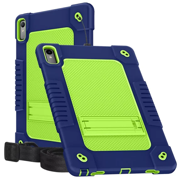 Hoibon Protective Case For Lenovo Tab P11 2nd Gen Case 2023, Shockproof Rugged For Lenovo Tab P11 Gen2 Case 11.5 Inch TB350FU/TB350XU with Kickstand/Shoulder Strap - 2*Navy Green