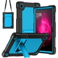 thumbnail image 1 of Hoibon For T-Mobile REVVL Tab 2 5G 10.1 Inch Tablet 2025 Release Case Hybrid Soft Silicone+Hard Back Shell Built in Shoulder Strap Kickstand for T-Mobile REVVL Tab 2 10.1 inch Tablet - BlackBlue, 1 of 8