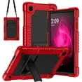 thumbnail image 1 of Hoibon For T-Mobile REVVL Tab 2 5G 10.1 Inch Tablet 2025 Release Case Hybrid Soft Silicone+Hard Back Shell Built in Shoulder Strap Kickstand for T-Mobile REVVL Tab 2 10.1 inch Tablet - RedBlack, 1 of 8