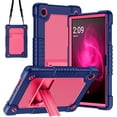 thumbnail image 1 of Hoibon For T-Mobile REVVL Tab 2 5G 10.1 Inch Tablet 2025 Release Case Hybrid Soft Silicone+Hard Back Shell Built in Shoulder Strap Kickstand for T-Mobile REVVL Tab 2 10.1 inch Tablet - NavyPink, 1 of 8