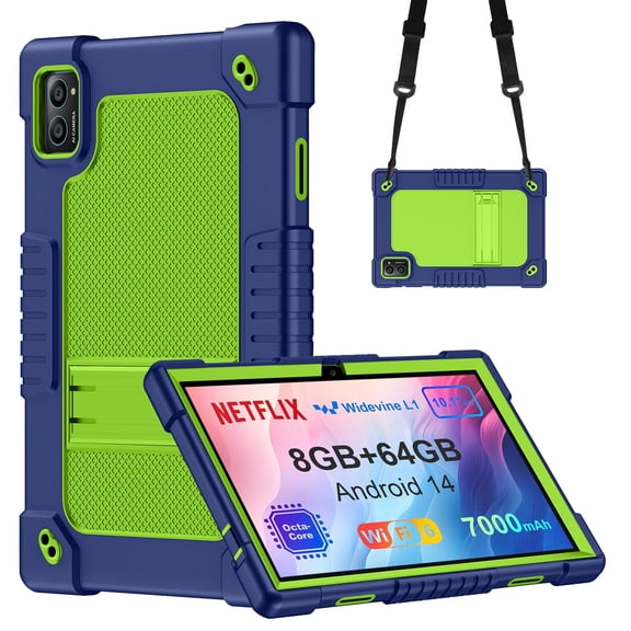 Hoibon for TabneraX Model UTbook 10 inch/for AWOW Model UTBook_14 10 inch Tablet Case Heavy Duty Cover Kids Friendly Case Built in Shoulder Strap Kickstand for TabneraX UTbook 10 inch (NavyGreen)