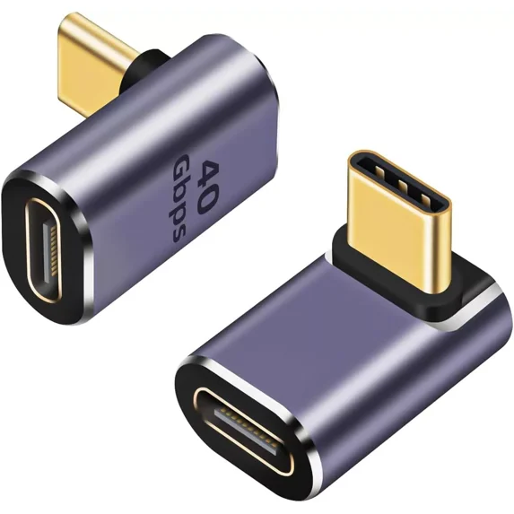 Hoibon USB C Extension Adapter 100W, Right Angle USB C Adapter 40Gbps ...
