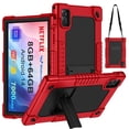 thumbnail image 1 of Hoibon for Urao C107/Jeazans OC101/C107 Tablet 10.1 Inch Kids Friendly Silicone Hybrid Case with Shoulder Strap Kickstand for HiGrace C107/ZOFYWNAS C107/Freeski C107 10.1 inch - NavyGreen, 1 of 9