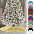 thumbnail image 1 of Holiday Clearance! Titcea Christmas Sequin Tree Skirt, 24 Inch Xmas Tree Skirt for Holiday Party Home Indoor Outdoor Decorations, 1 of 7