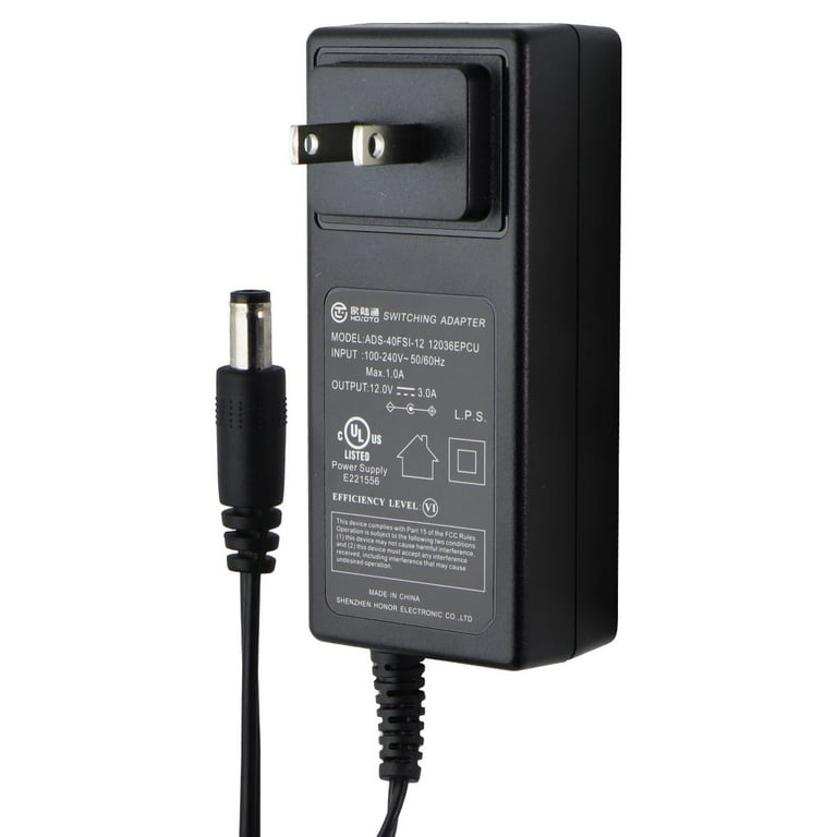Hoioto (12V/3.0A) AC Switching Power Supply Adapter - Black (ADS