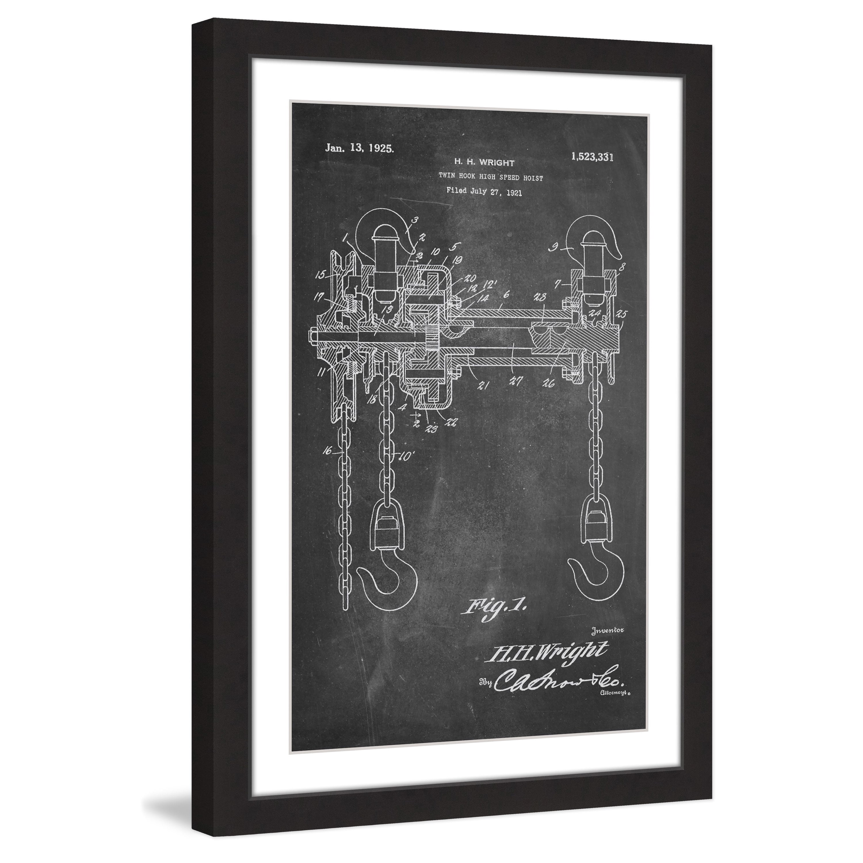 "Hoist 1921 Chalk" Framed Painting Print