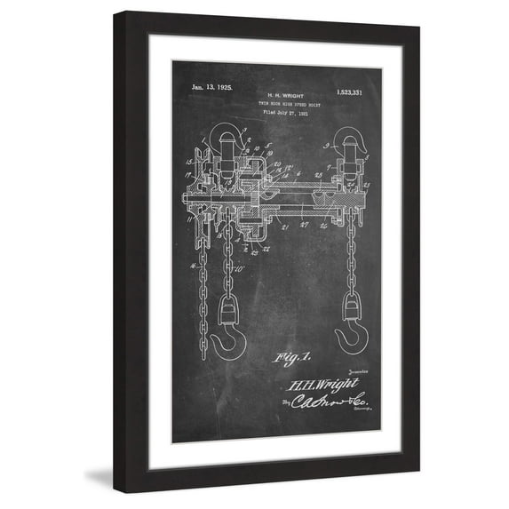 "Hoist 1921 Chalk" Framed Painting Print