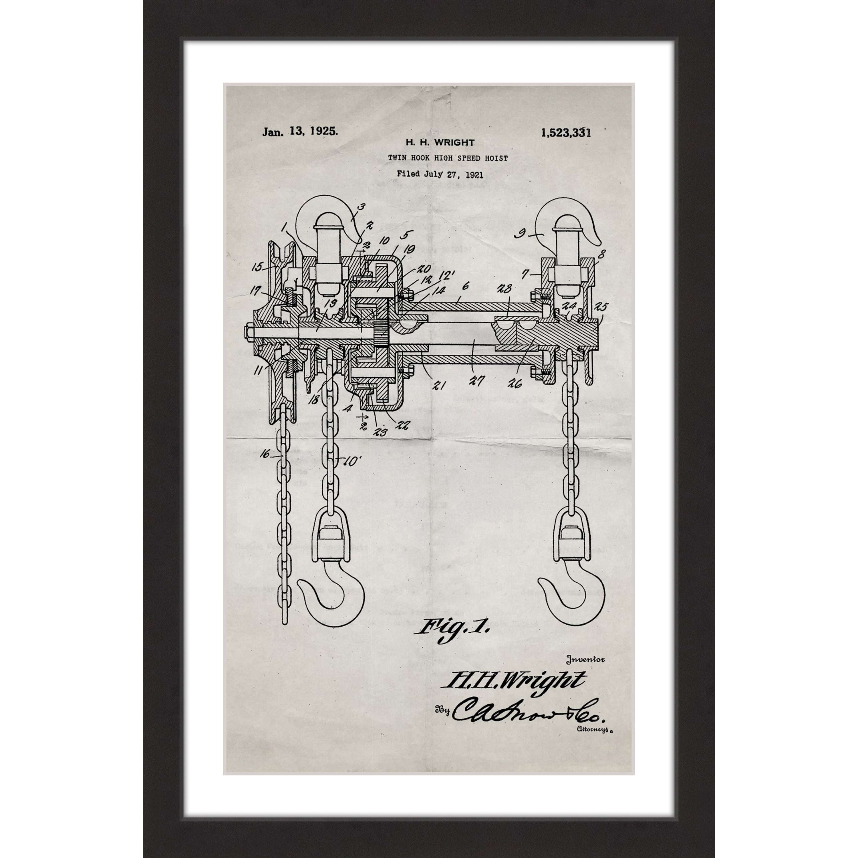 "Hoist 1921 Old Paper" Framed Painting Print