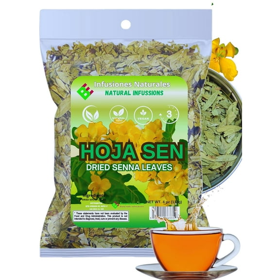 Hoja de Sen T (Senna Leaf Tea Natural) Net Wt. 4 oz (113g) - 100% Natural, Vegan