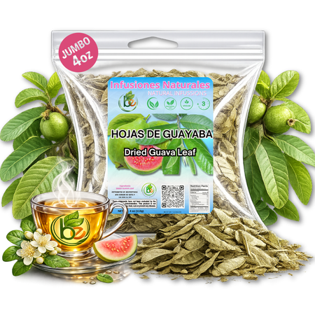 Hojas de Guayaba Té (Whole Dried Guava Leaf Tea) - 4oz (113g) | Crafted by Nature | Wildcrafted | 100% Natural Loose Leaf Tea | Non-GMO | Caffeine-Free | Vegan