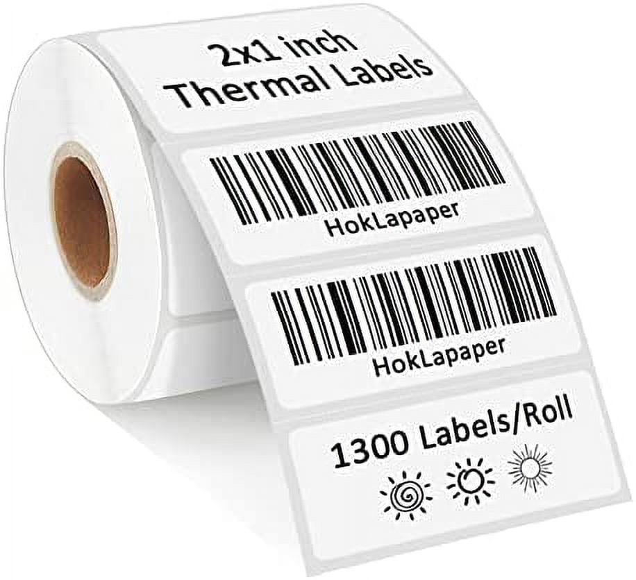 HokLapaper Label Stickers 2”x 1” White Thermal Shipping Sticker Labels Replacement Permanent