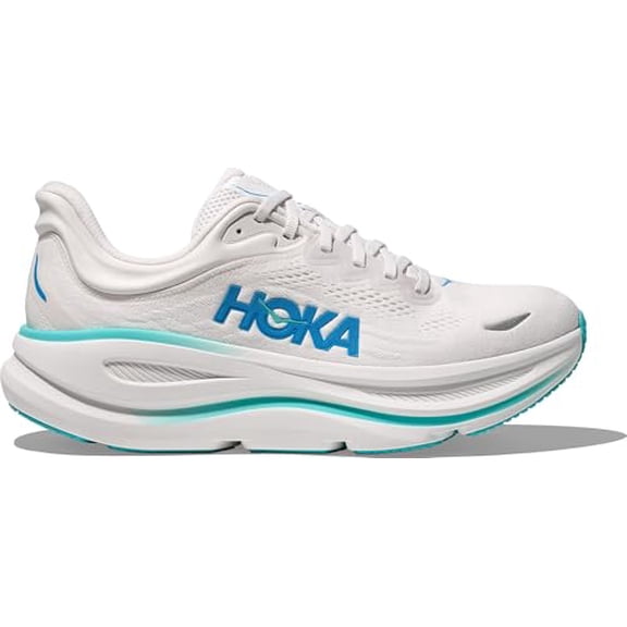 Hoka Men's Bondi 9 Sneaker, White Blue, 11