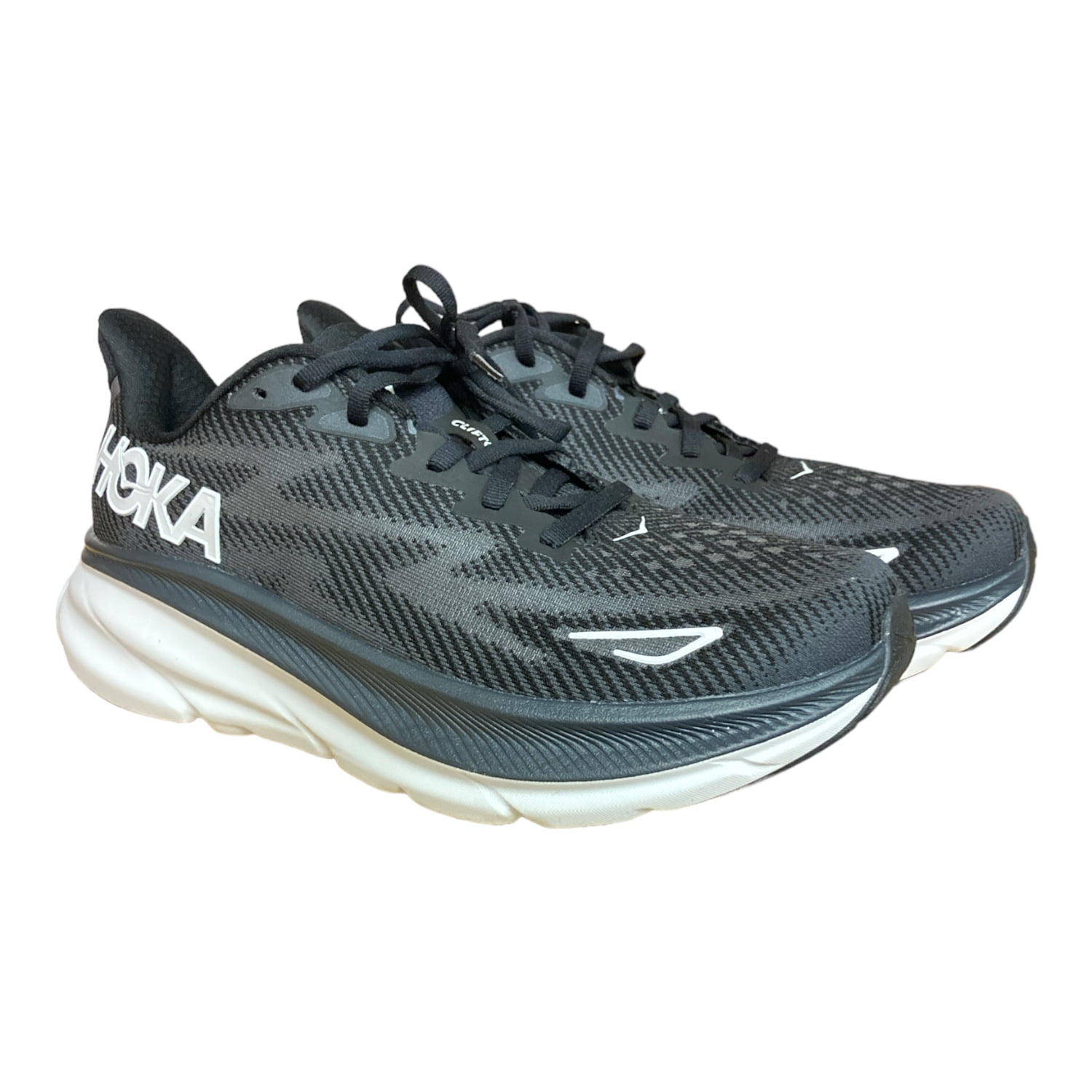 Mens 12.5 EE -‎ Hoka Clifton 9 Shoes Black Running Sneakers Work Comfort Road HOKA Men main image 2
