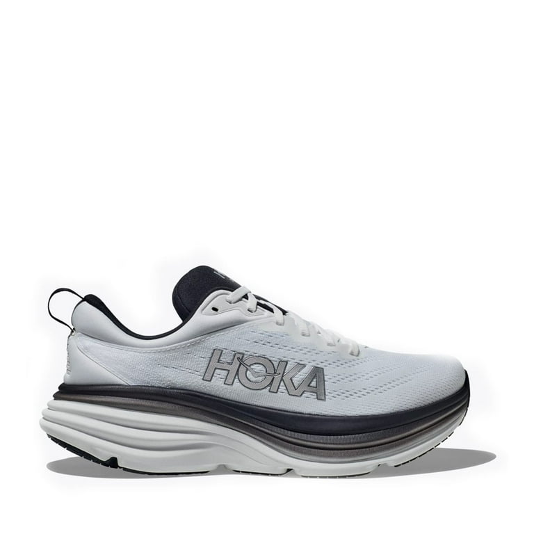 HOKA Bondi Men's Athletic Outdoor Lace Up Mesh Shoes, White