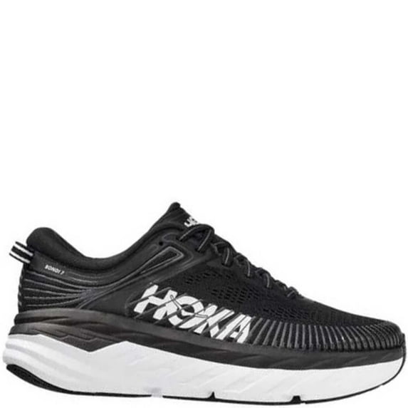 Hoka Mens Bondi 7 Sneakers Athletic Lightweight Runners Shoes - Black/White