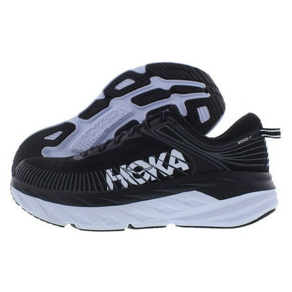 Hoka Mens Bondi 7 Sneakers Athletic Lightweight Runners Shoes - Black/White