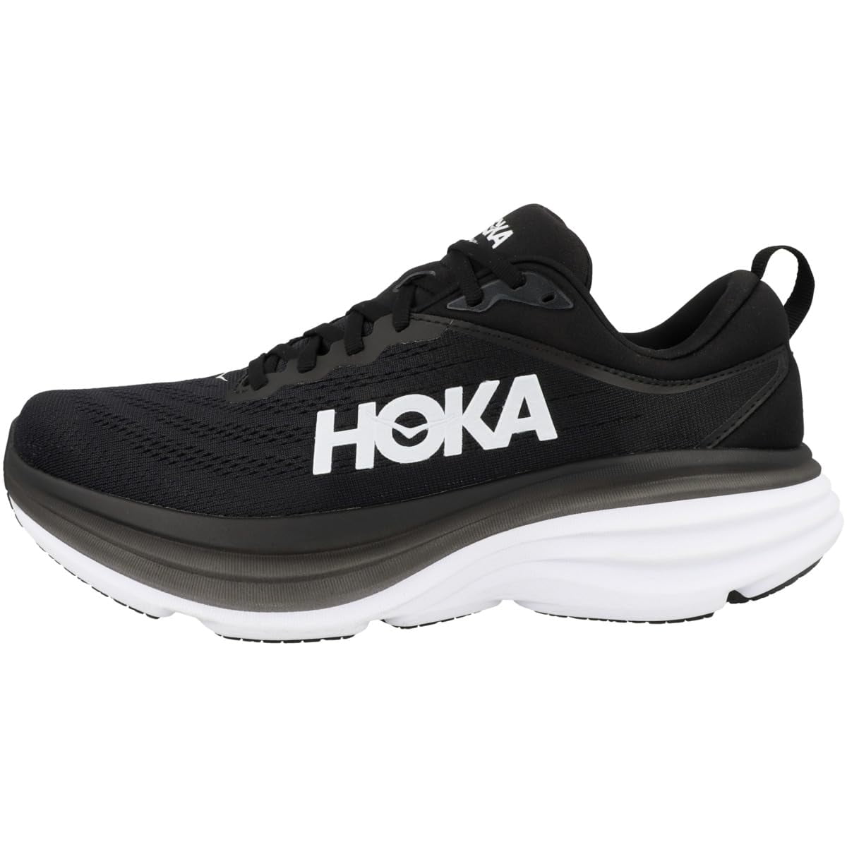 Hoka Men's Bondi 8 Sneaker, Black/White, 8 - Walmart.com