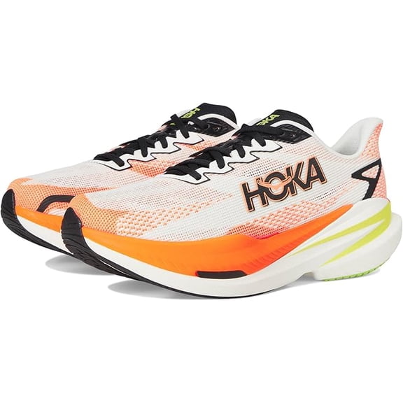 Hoka Mens Mach X 3 White/Neon Tangerine Size 10 US Men