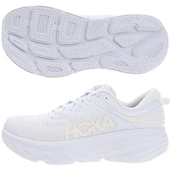 Hoka One 1110518-WWH: Men's Bondi 7 White/White Running Shoes (10 D(M) US Men, White/White)