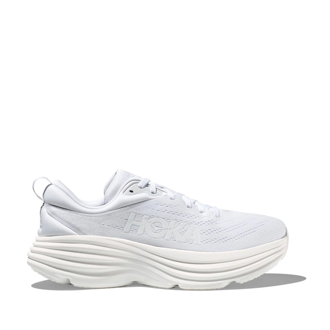 Hoka One One Bondi 8 Men\'s White Lace-Up Mesh Running Shoes Size 13 inches 6dbd6099-e0e5-41bb-94e4-  main image 2