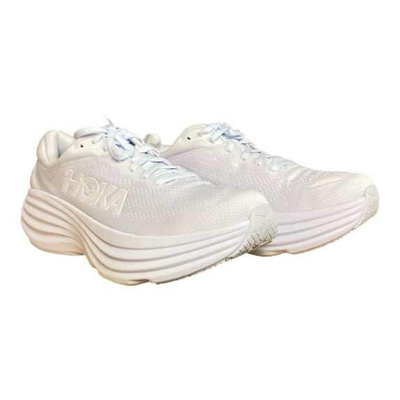 Hoka One Mens Bondi 8 Road Running Shoes - White - 9
