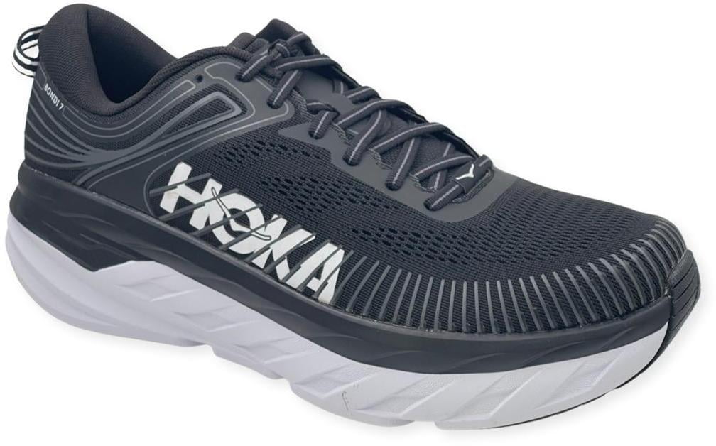 Hoka One One Bondi 7 Mens Running Shoes - Black/White - 12.5 - Walmart.com