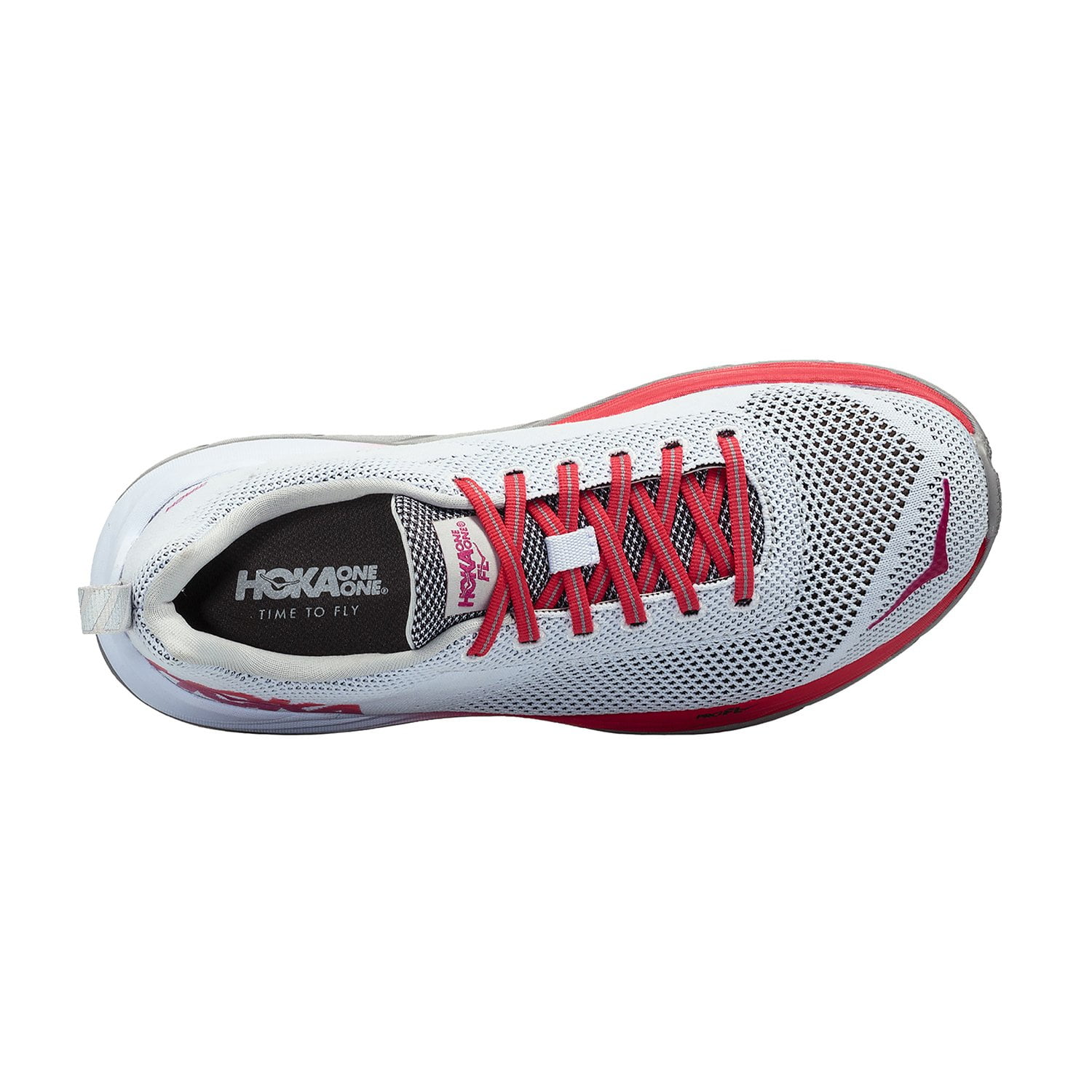 Hoka One Women's Mach White / Hibiscus Low Top Mesh Running Shoe 7.5M
