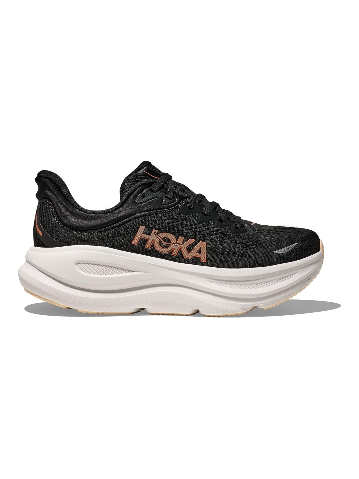 Hoka Bondi 9 Womens Running Shoe - Black/Rose Gold