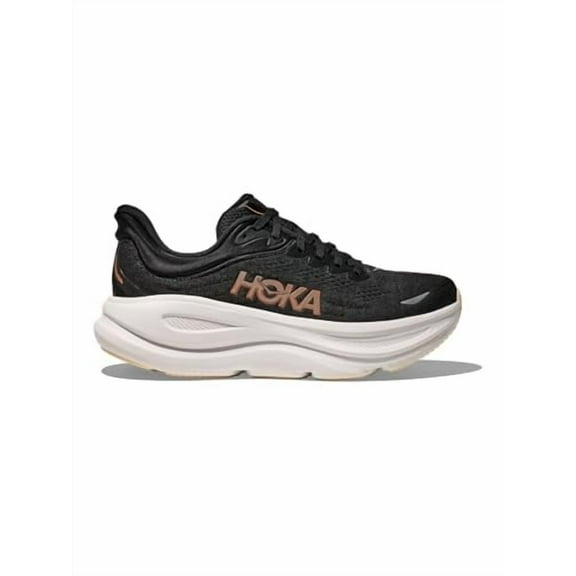 HOKA Bondi 9 Womens Shoes Size 7.5, Color: Black/Rose Gold