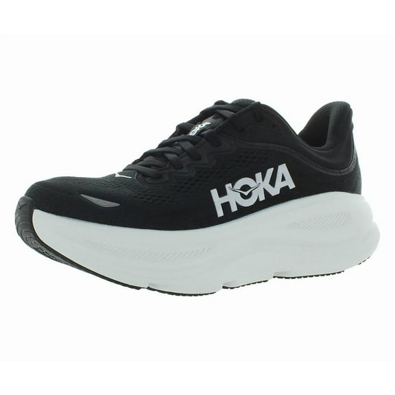 Hoka Women's Bondi 9 Sneaker, Black/White, 6.5