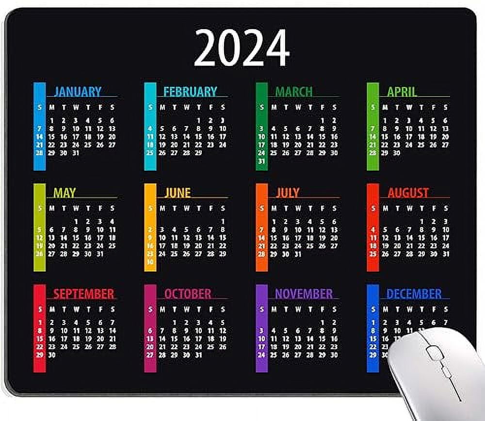 Hokafenle Mouse Pad, Black 2024 Calendar Mouse Pad, Premium-Textured ...