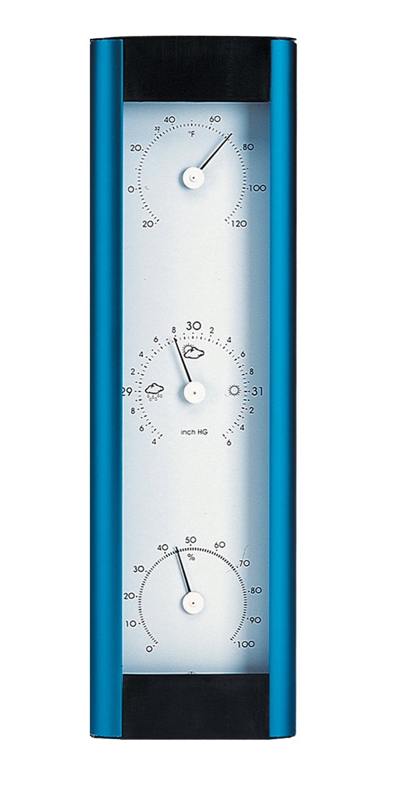 Hokco Weather Station Barometer Thermometer Hygrometer Aluminum Electric Blue