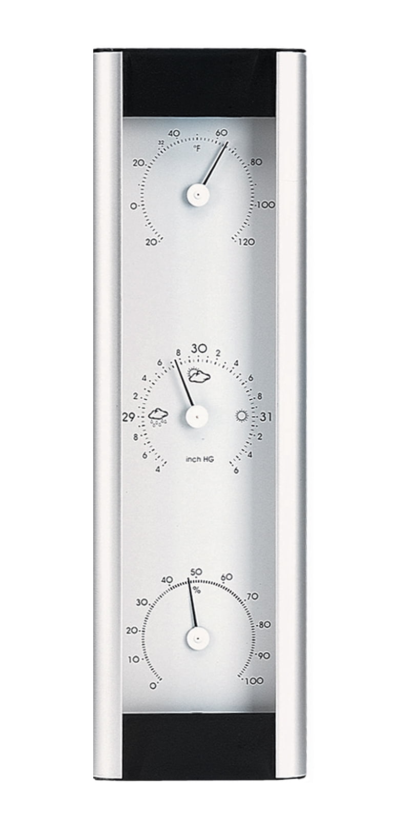 Hokco Weather Station Barometer Thermometer Hygrometer Aluminum Silver