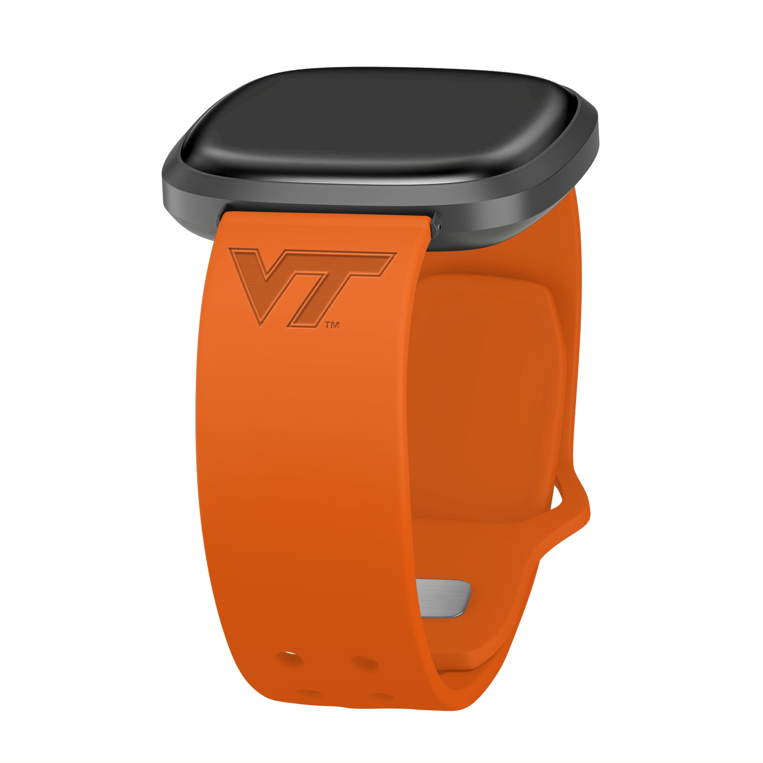 Hokies Engraved Silicone Unisex Watch Band for Fitbit Versa 3 and Sense (Orange) by Affinity Bands