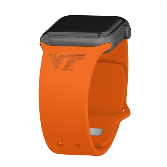 Hokies Engraved Silicone Unisex Watch Band for Apple Watch - 38/40/41mm(42mm Series 10/11) Orange by Affinity Bands