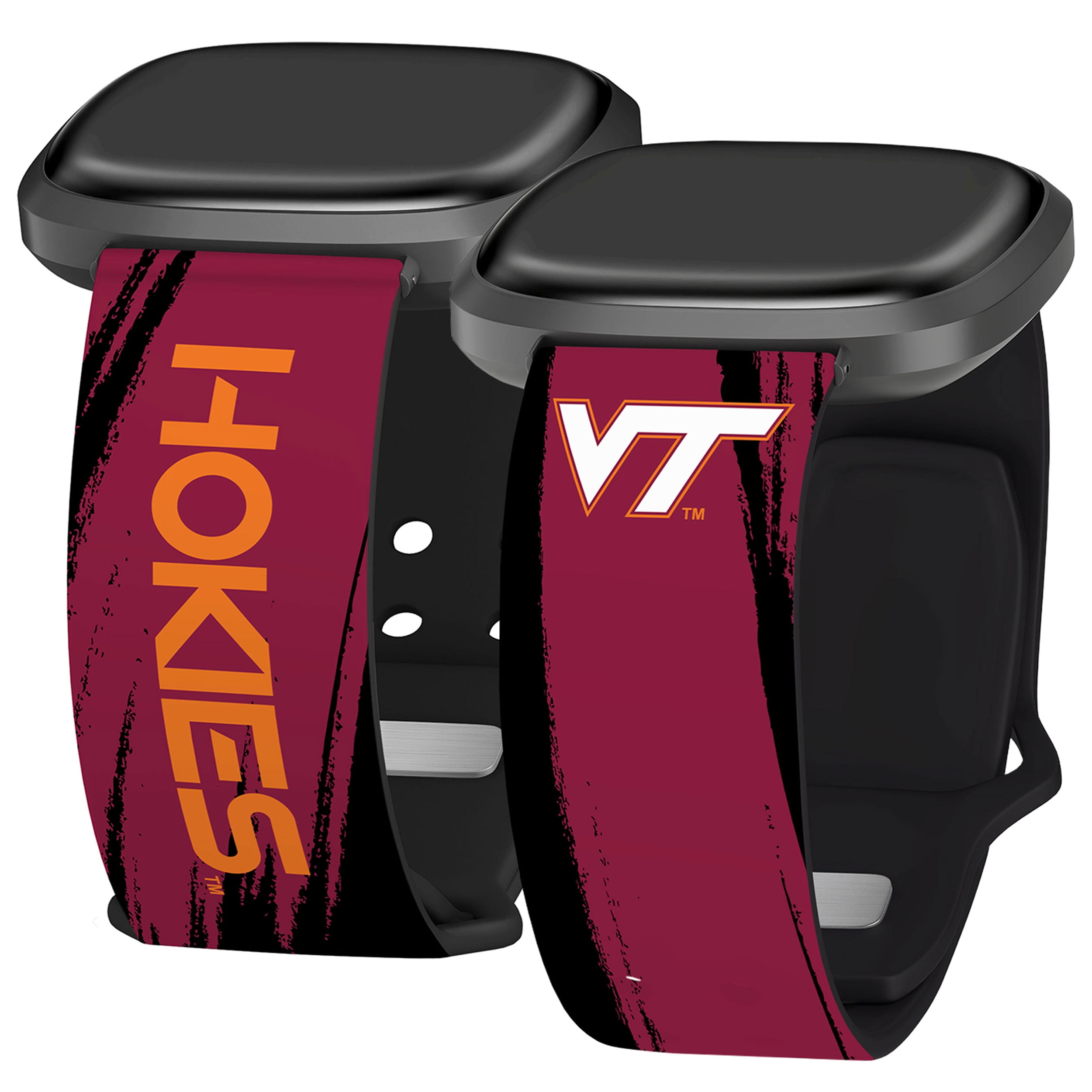 Hokies HD Paint Stripe Unisex Watch Band for FitBit Versa 3 & Sense (Long)